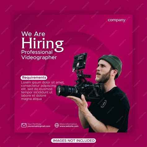 Premium Vector Videographer Hiring Social Media Post Template Premium Vector Videographer Hiring Social Media Post Template