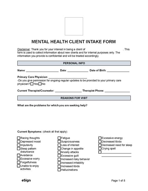 Printable Mental Health Intake Form Template Printable Mental Health Intake Form Template