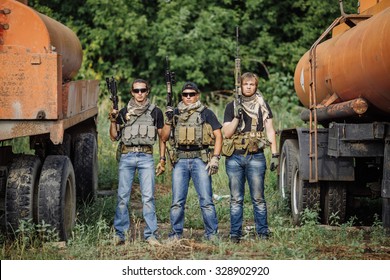 Private Military Contractor During The Special Operation Stock Photo Private Military Contractor During The Special Operation Stock Photo