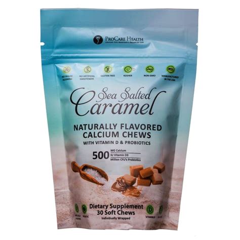 Procare Health Calcium Soft Chew 500Mg Sea Salted Caramel Procare Health Calcium Soft Chew 500Mg Sea Salted Caramel