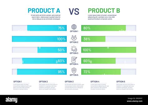 Products Compare Comparison Price Table With Option Line Icons Versus Products Compare Comparison Price Table With Option Line Icons Versus