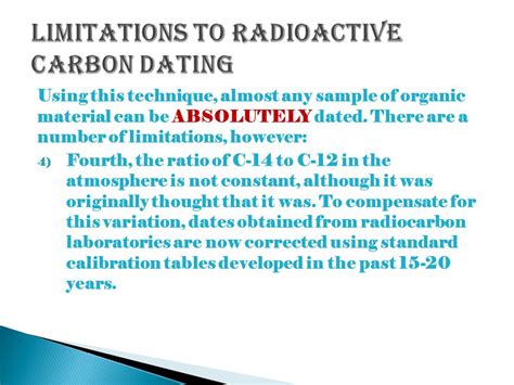 Radiocarbon Dating Limitations