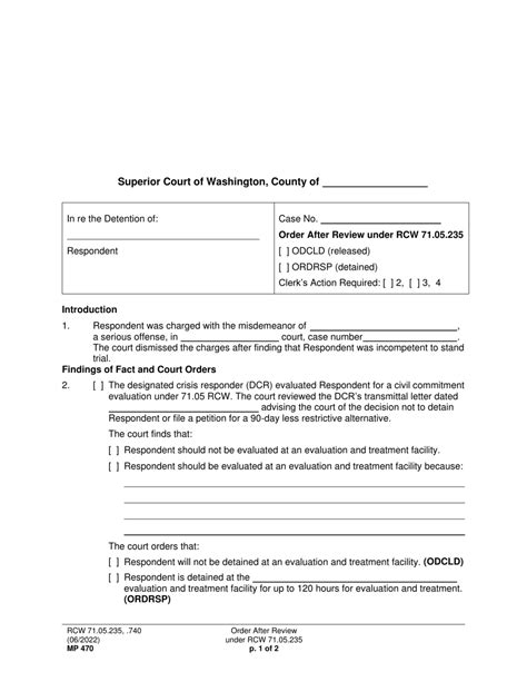 RCW 71.05 Mental Health Code Overview