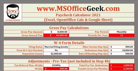 Ready To Use Paycheck Calculator Excel Template Msofficegeek Ready To Use Paycheck Calculator Excel Template Msofficegeek