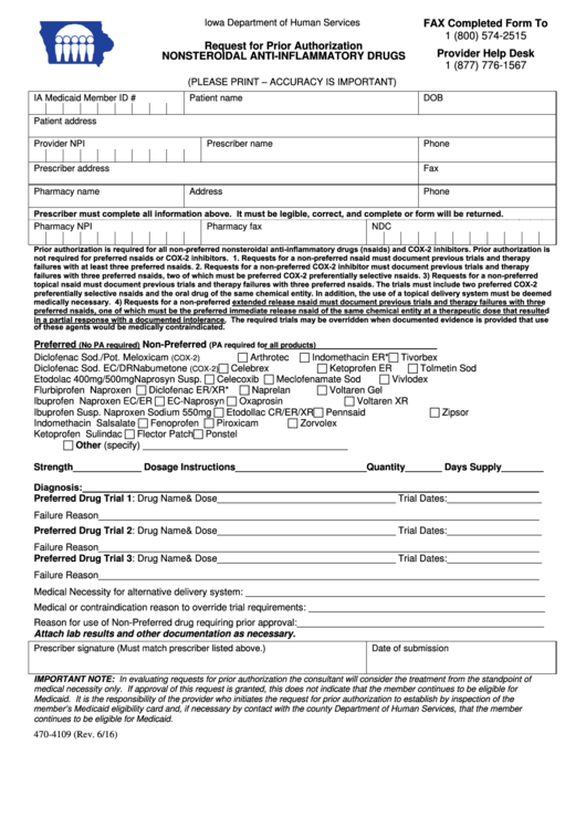Request Form For Prior Authorization Nonsteroidal Anti Inflammatory Request Form For Prior Authorization Nonsteroidal Anti Inflammatory