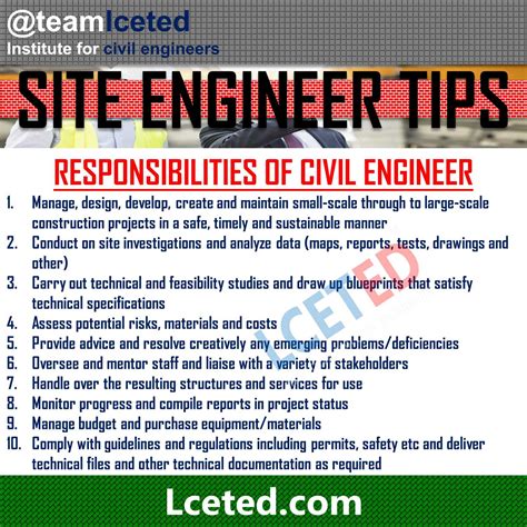 Responsibilities Of Civil Engineer