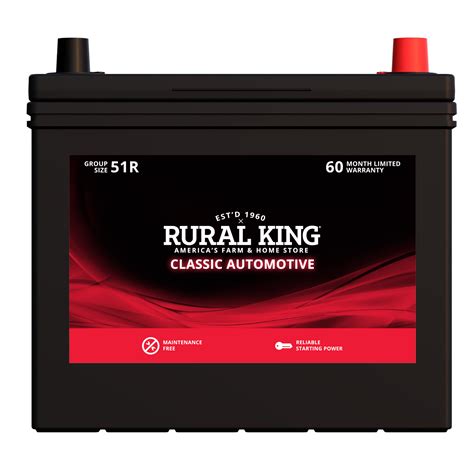 Rural King Classic Automotive Battery 51R 60 Rural King