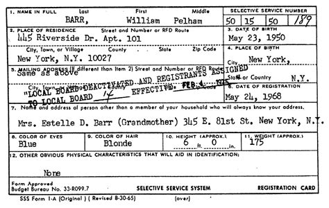 Selective Service Draft Bill