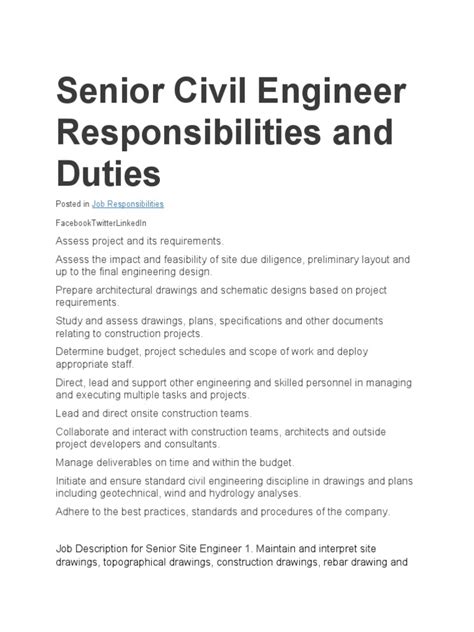 Senior Civil Engineer Responsibilities And Duties Pdf Senior Civil Engineer Responsibilities And Duties Pdf