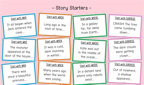 Sentence Starters For Story Writing