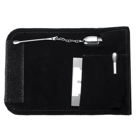 Snuff Snorter Sniffer Kit Bolsa Preta Disappede Espelho Brilhante Snuff Snorter Sniffer Kit Bolsa Preta Disappede Espelho Brilhante