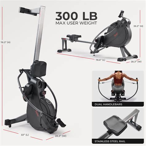 Sunny Health Fitness Full Motion Magnetic Rowing Machine Rower With Sunny Health Fitness Full Motion Magnetic Rowing Machine Rower With