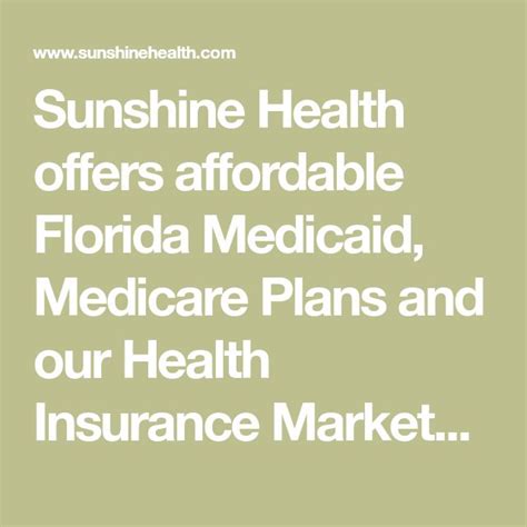 Sunshine Health Offers Affordable Florida Medicaid Medicare Plans And Sunshine Health Offers Affordable Florida Medicaid Medicare Plans And