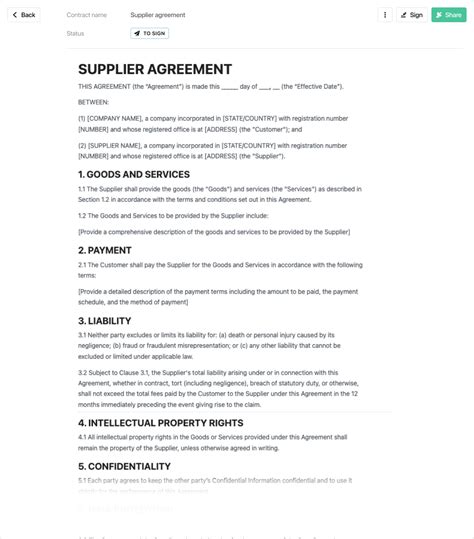 Supplier Agreement Template Free To Use Supplier Agreement Template Free To Use