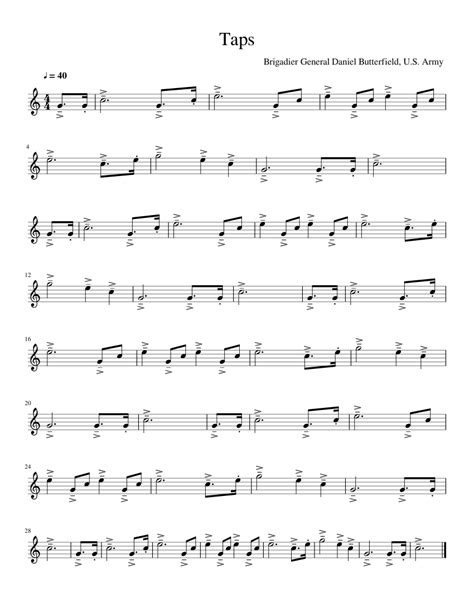 Taps For Trumpet Music