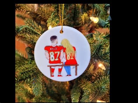 Taylor Swift And Travis Kelce Dating Ornament Kc Travis Kelce Snl 2