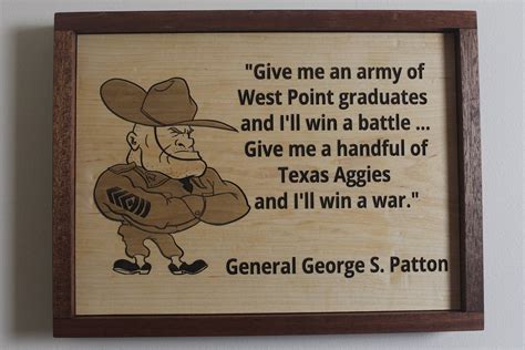 Texas Aggie Patton Quote Laser Engraved On Maple With Etsy