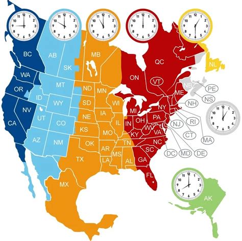 The North America Time Zone Map Large Printable Colorful The North America Time Zone Map Large Printable Colorful