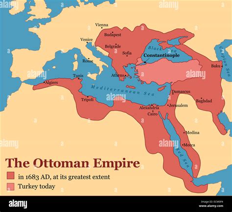 The Ottoman Empire At Its Greatest Extent In 1683 And Turkey Today The Ottoman Empire At Its Greatest Extent In 1683 And Turkey Today