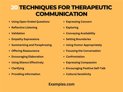 Therapeutic Communication Techniques Therapeutic Communication Techniques