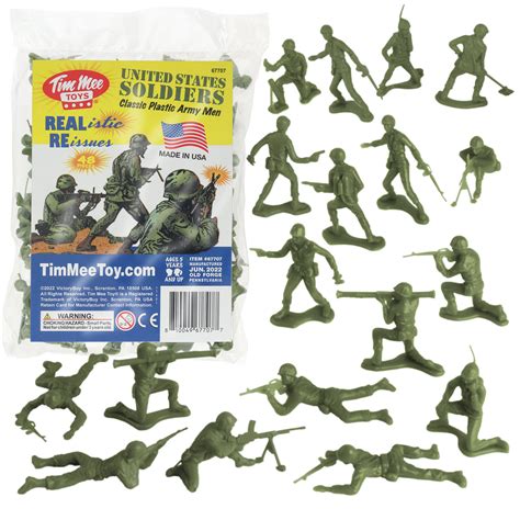 Timmee Plastic Army Men Green 48Pc Toy Soldier Figures Made In Usa Timmee Plastic Army Men Green 48Pc Toy Soldier Figures Made In Usa