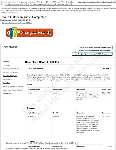 Tina Jones Health History Care Plan Shadow Health Pdf Health History Tina Jones Health History Care Plan Shadow Health Pdf Health History