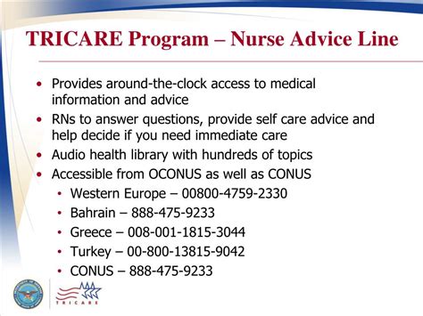Tricare Nurse Advice Line