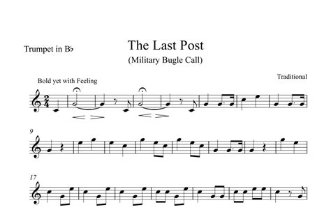 Trumpet Bugle Calls The Last Post Bugle Call Trumpet Sheet Music Trumpet Bugle Calls The Last Post Bugle Call Trumpet Sheet Music