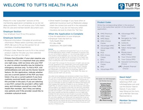 Tufts Health Plan Member Enrollment Application Tufts Health Plan Member Enrollment Application