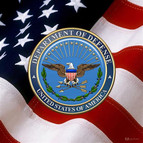 U S Department Of Defense D O D Emblem Over U S Flag Digital Art U S Department Of Defense D O D Emblem Over U S Flag Digital Art