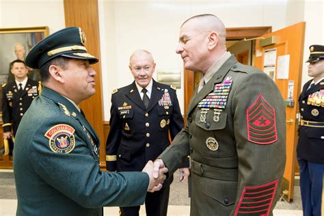 U S Marine Corps Sgt Maj Bryan B Battaglia Right Senior Enlisted