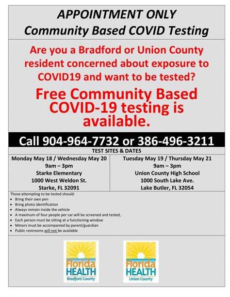 Union County Health Dept To Offer Community Based Covid 19 Testing By Union County Health Dept To Offer Community Based Covid 19 Testing By