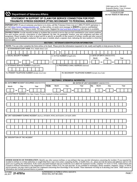 Va Form 21 0781A Fill Out Sign Online And Download Fillable Pdf Va Form 21 0781A Fill Out Sign Online And Download Fillable Pdf