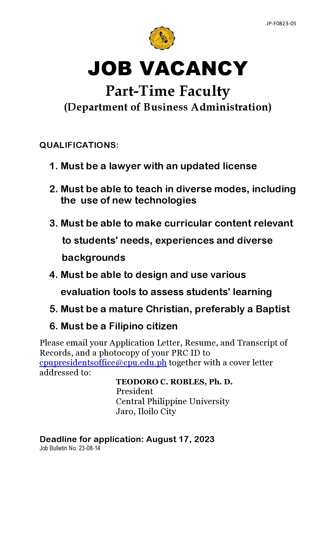 Vacancy Business Administration