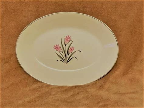 Vintage W S George China Rare Pink Crocus Pattern 11 25 Oval Serving Vintage W S George China Rare Pink Crocus Pattern 11 25 Oval Serving