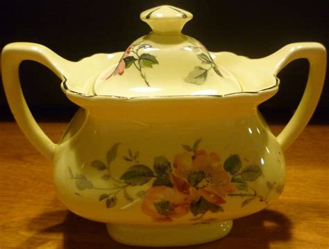 Vintage W S George Lido Canarytone Floral China 22K Gold Trim Lidded Vintage W S George Lido Canarytone Floral China 22K Gold Trim Lidded