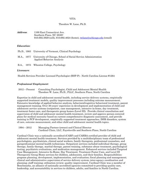 Vita Theodore W Lane Pdf Vita Theodore W Lane Pdf
