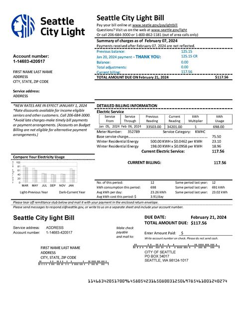 Washington Fake Utility Bill Template Washington Fake Utility Bill Template