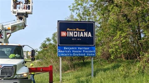Welcome To Indiana Crossroads Of America Signs Replaced On I 69 Welcome To Indiana Crossroads Of America Signs Replaced On I 69