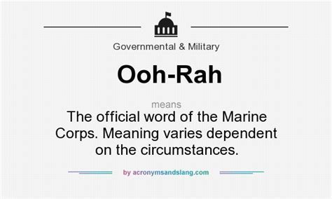 What Does Ooh Rah Mean