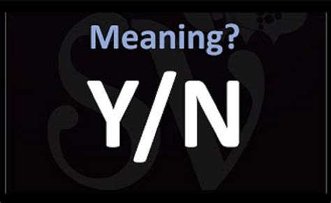 What Does Y/N Mean