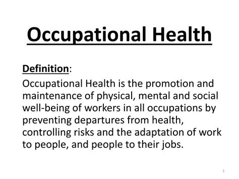 What Is Occupational Health