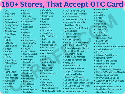 What Stores Take Otc Cards At Dean Ransford Blog