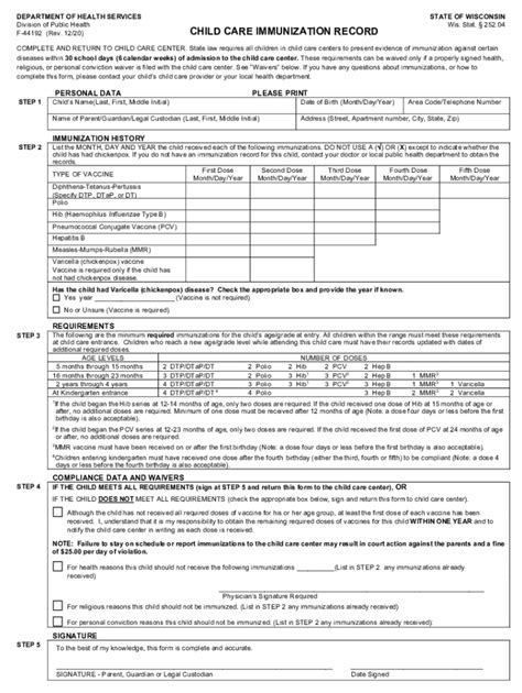 Wisconsin Vaccination Records