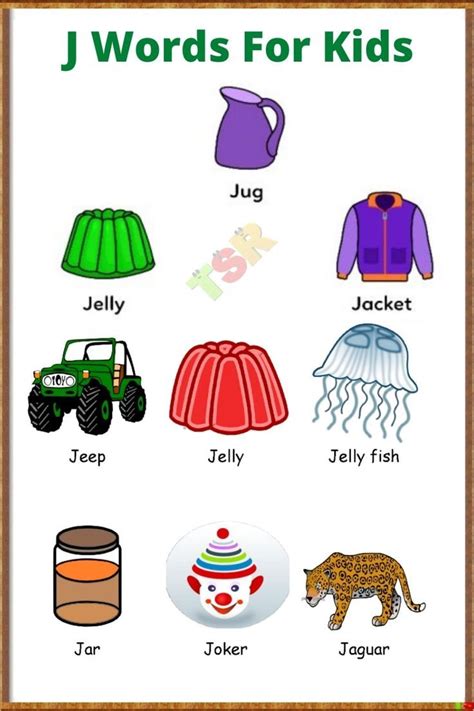 Words From J J Words For Kids Kids Vocabulary Words Words That Words From J J Words For Kids Kids Vocabulary Words Words That