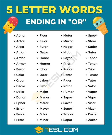 Words That End With Or