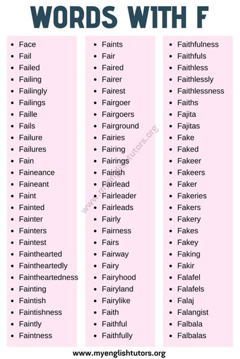 Words With X And F