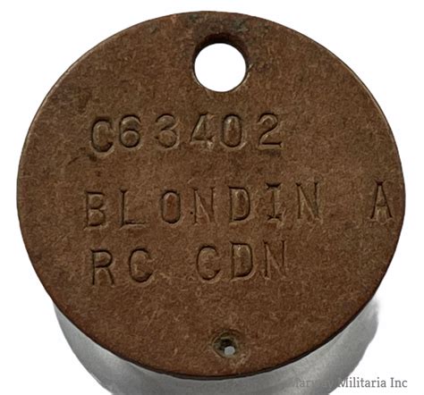 Ww2 Canadian Army Issue Identification Dog Tag Marway Militaria Inc Ww2 Canadian Army Issue Identification Dog Tag Marway Militaria Inc
