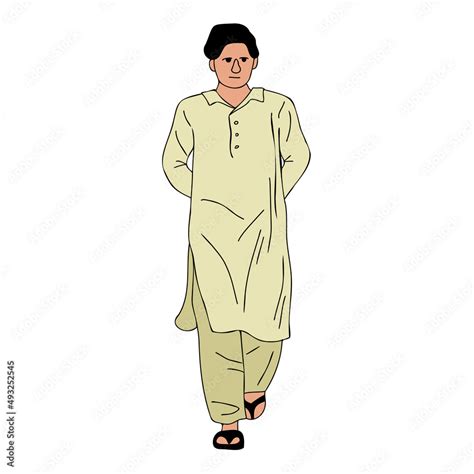 Young Pakistani Man Wearing Shalwar Kameez Kurta South Asia Young Pakistani Man Wearing Shalwar Kameez Kurta South Asia